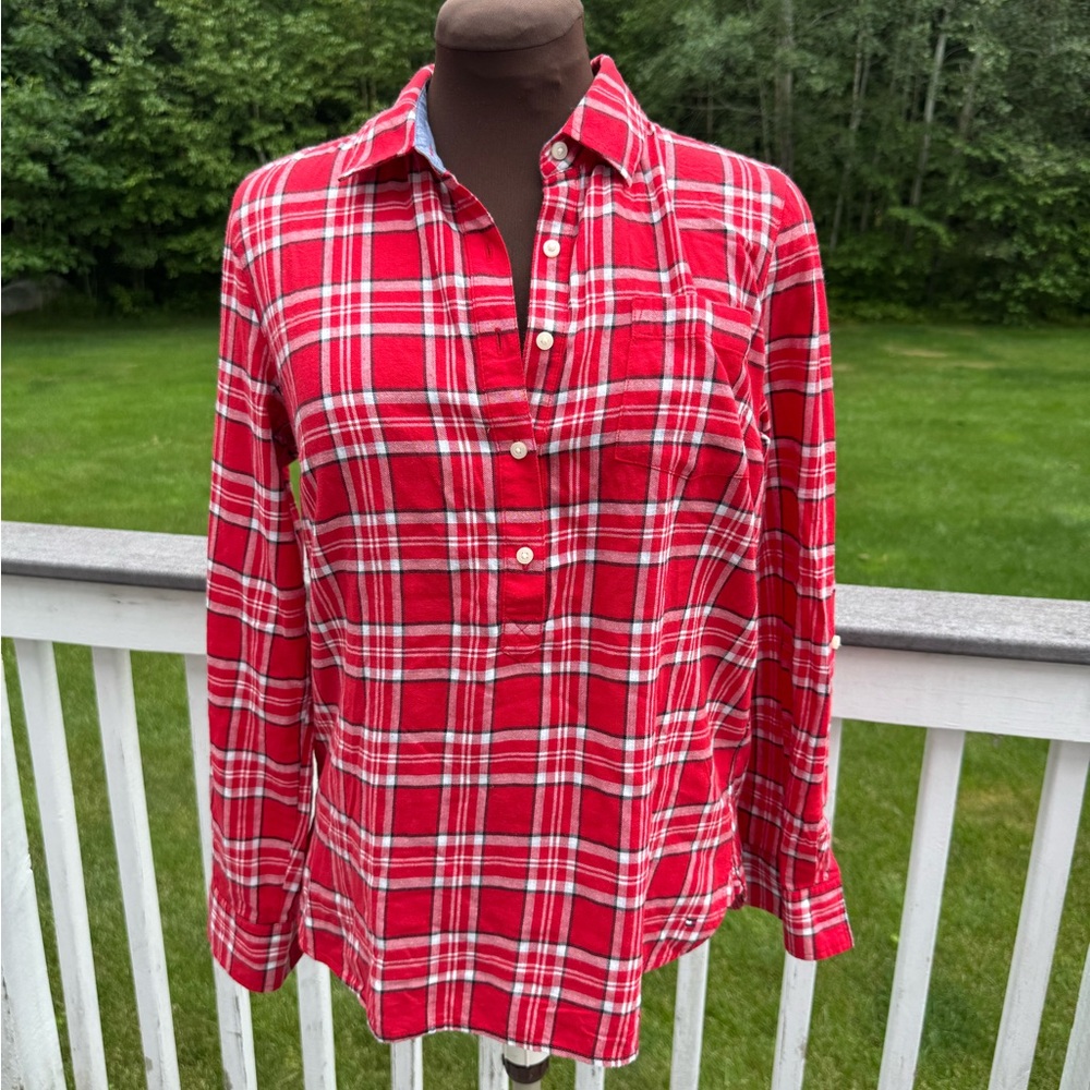 Tommy Hilfiger Red Plaid Button Down Shirt